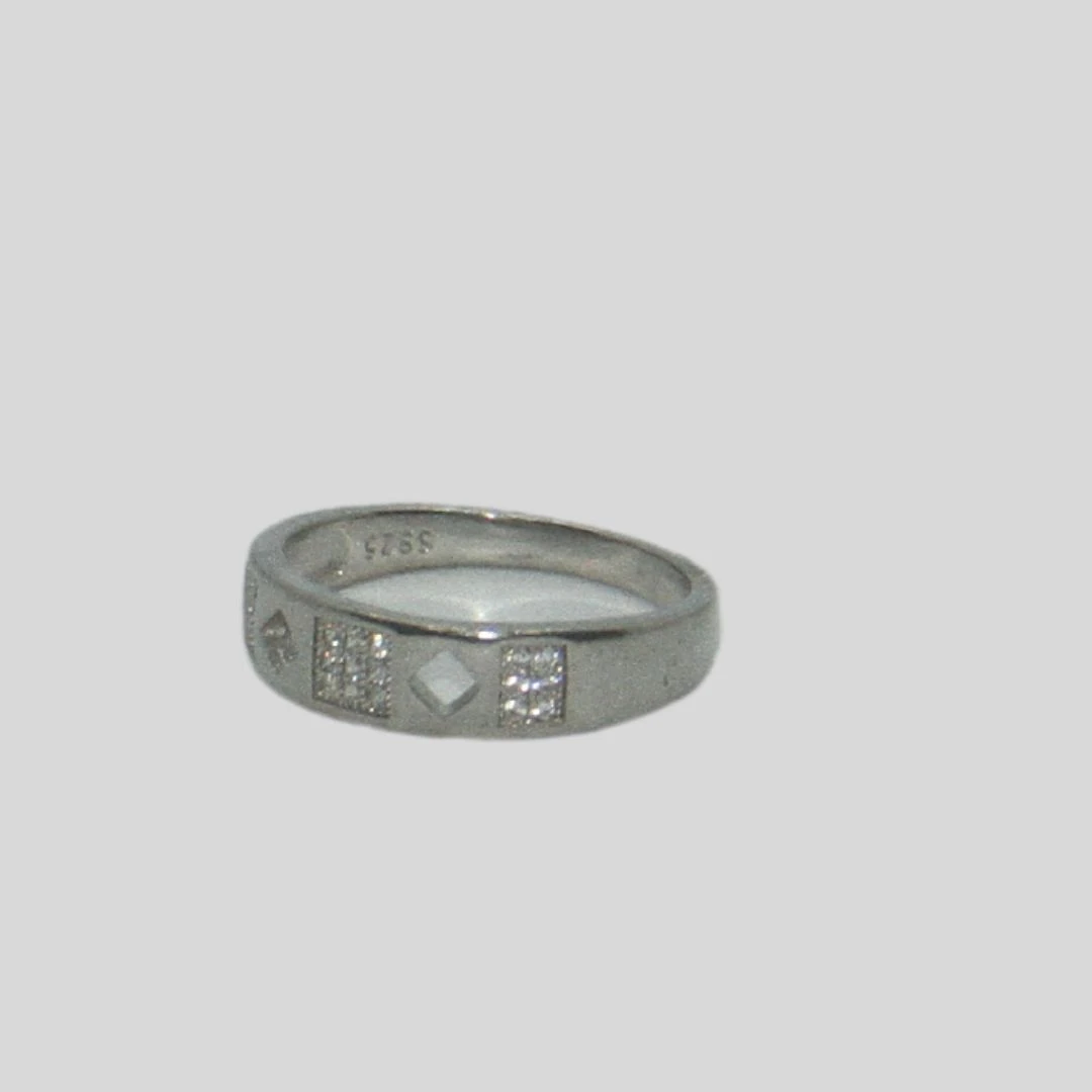 Finger Ring Rodium Jewellery-3.56gm